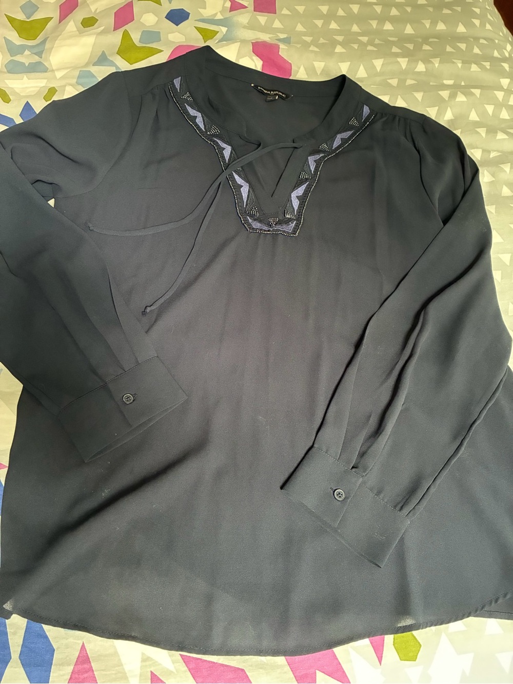 Long sleeved navy top by Banana Republic Factory size L